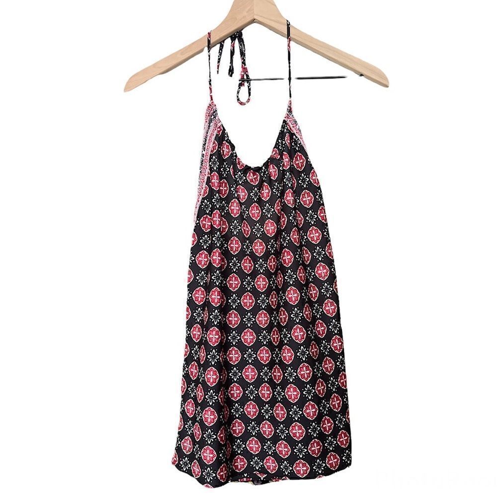 Loft Women’s Sleeveless Halter Top in‎ Black and Red Size Small